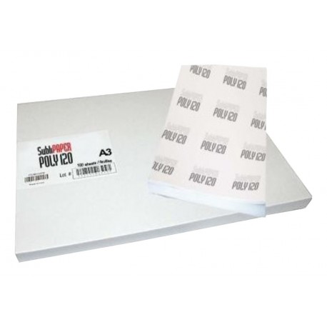 Papier transfert sublimation POLY 120 Format A4 et A3 - Boite de 100  feuilles