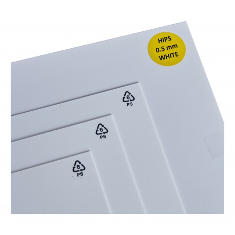 Lot de 30 feuilles HIPS 297 x 205 mm - Epaisseur 0.5 mm - Blanc